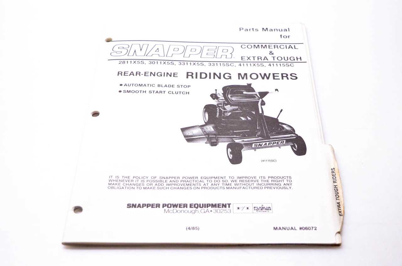 snapper riding lawn mower parts diagram