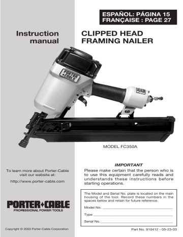 porter cable fc350 parts diagram