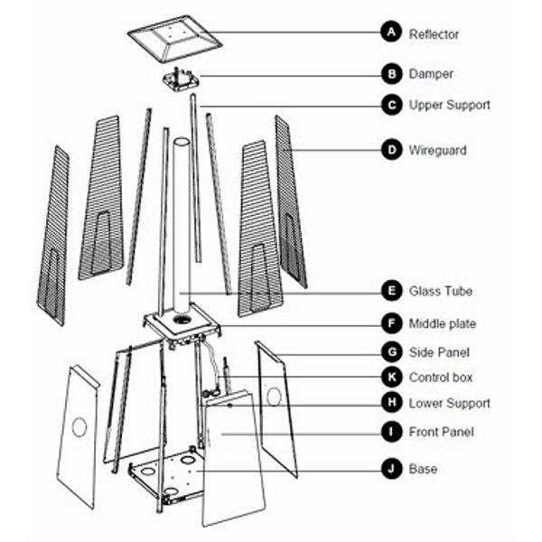 patio heater parts diagram