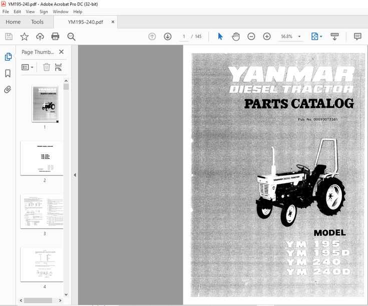 yanmar tractor parts diagram