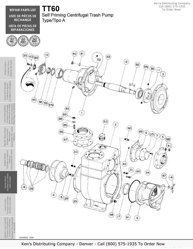 trash pump parts diagram