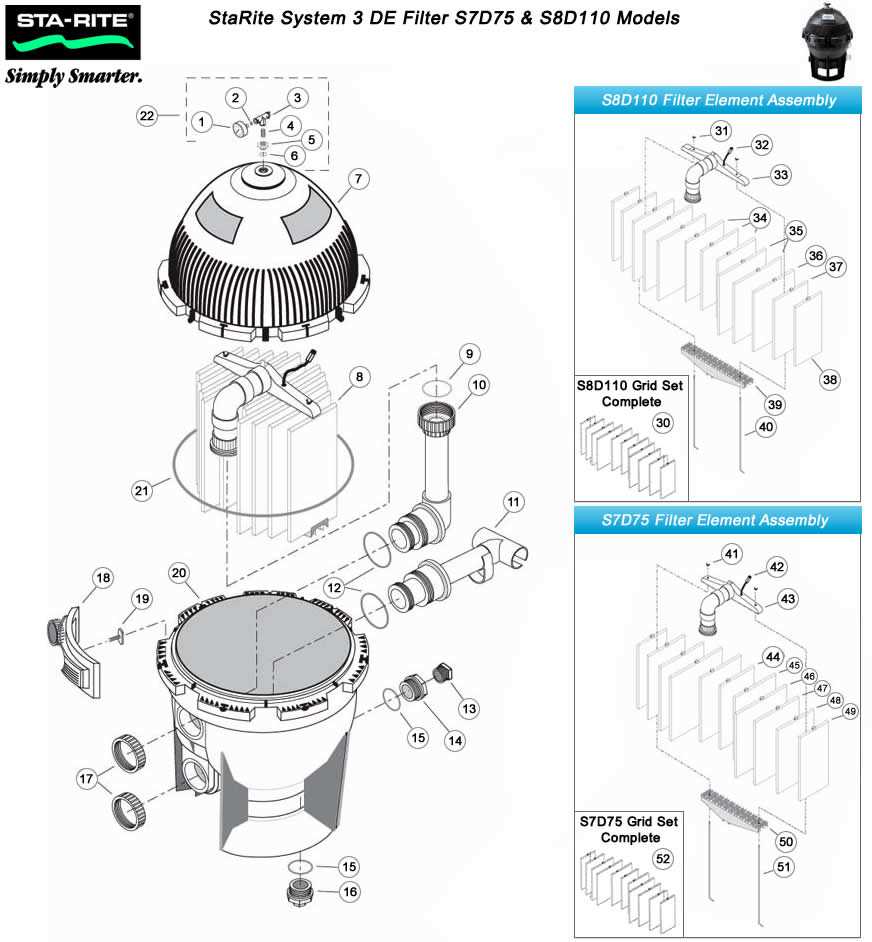 sta rite filter parts diagram