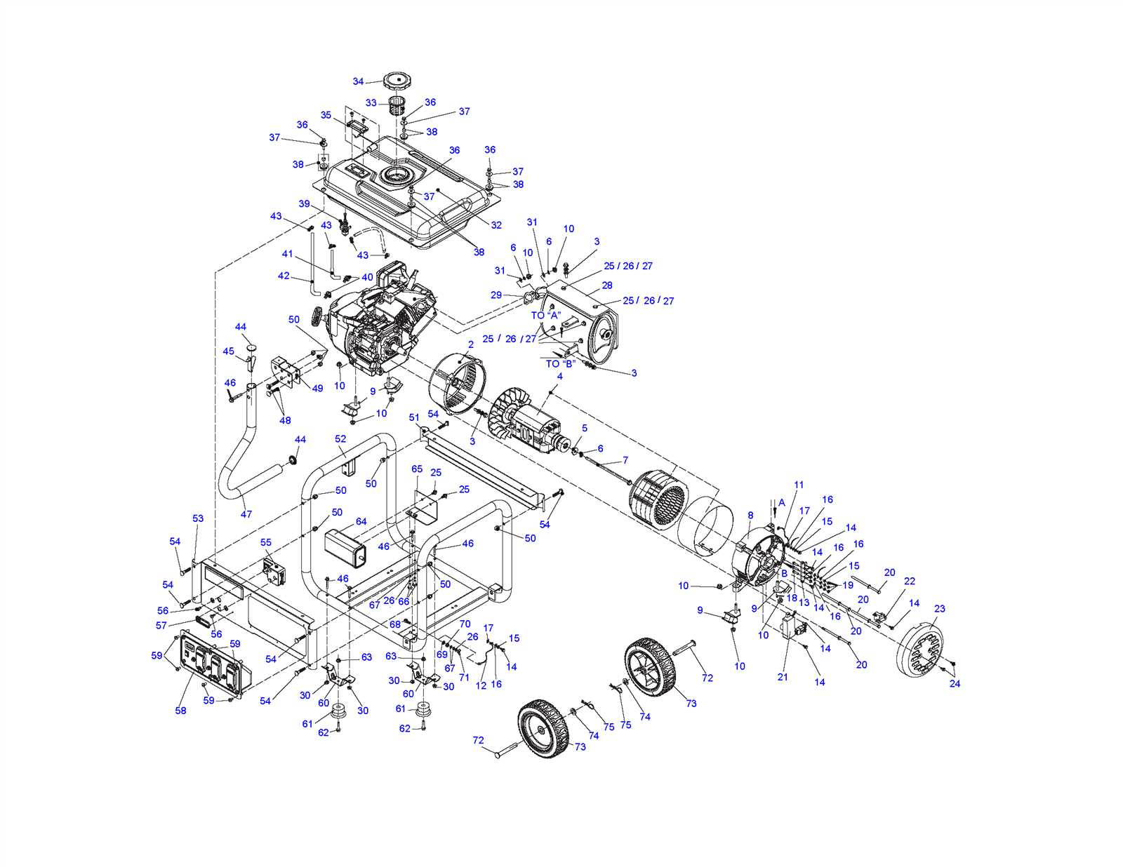 powermate generator parts diagram