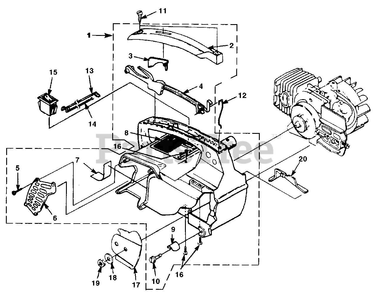 homelite super 2 chainsaw parts diagram