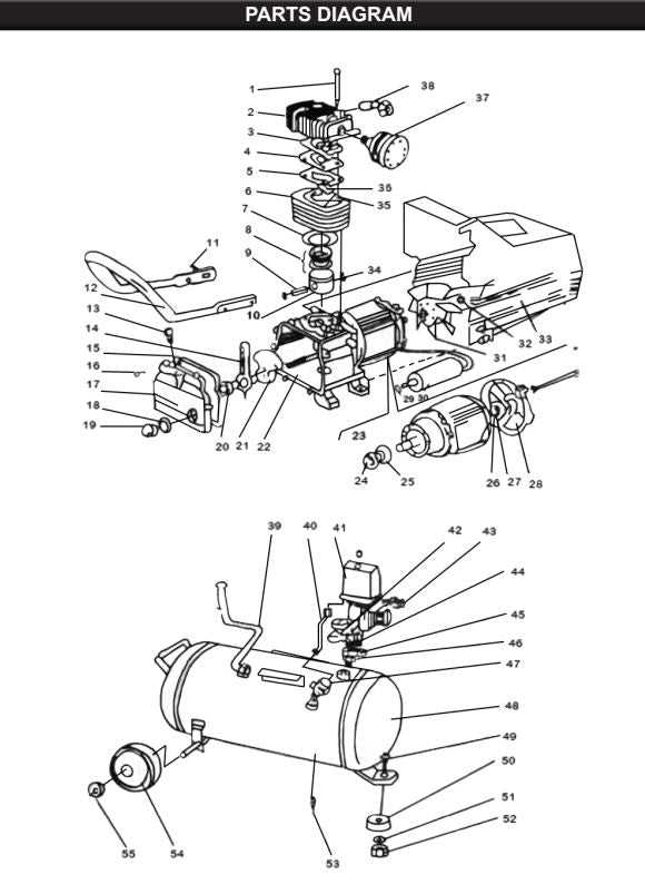 parts of an air compressor diagram