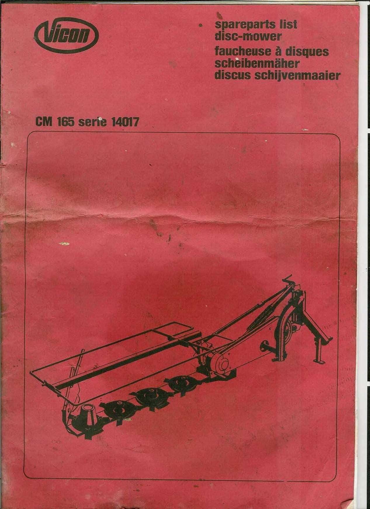 vicon disc mower parts diagram