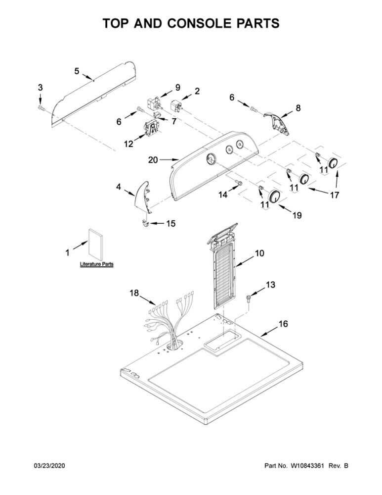 whirlpool electric dryer parts diagram