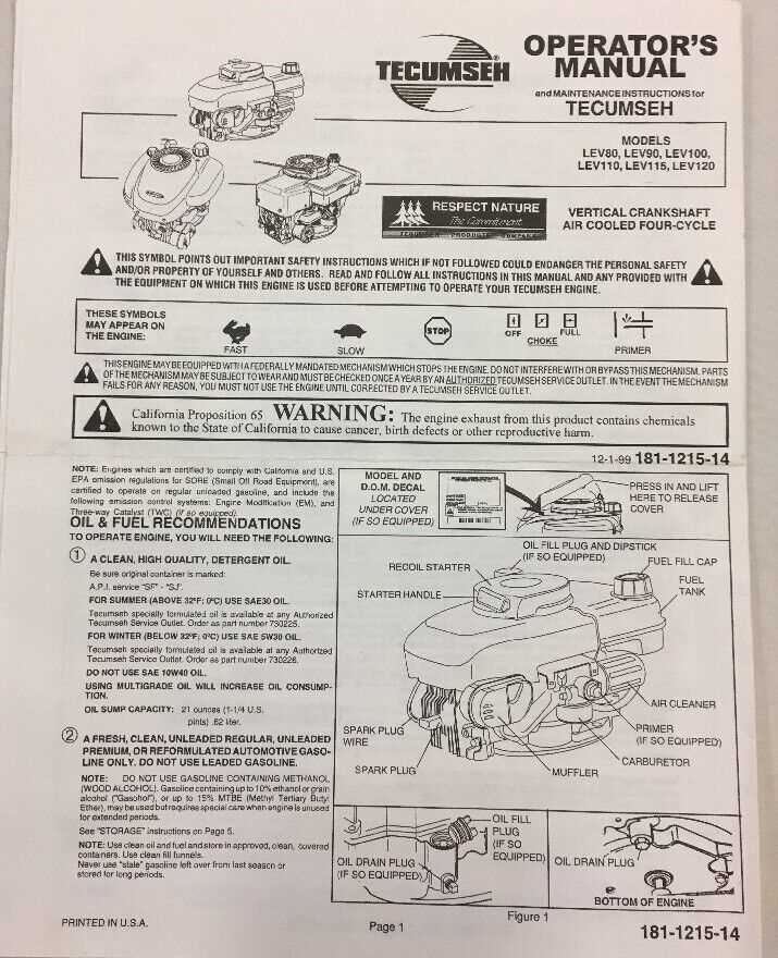 tecumseh lev120 parts diagram