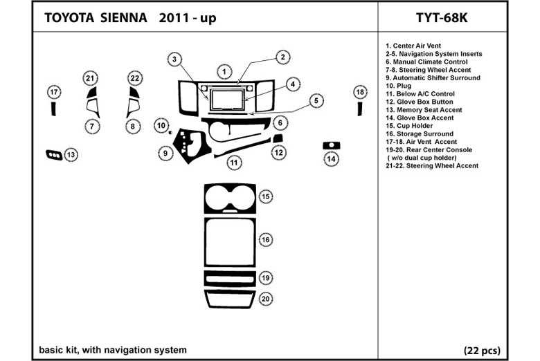 toyota sienna 2011 parts diagram