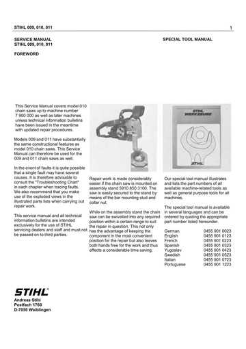 stihl 011 parts diagram