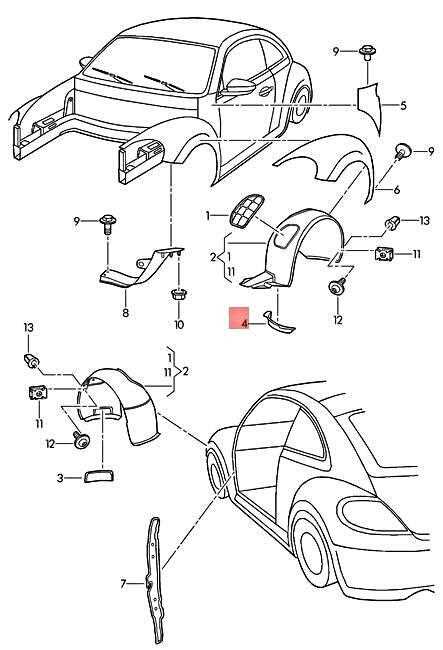 vw beetle body parts diagram