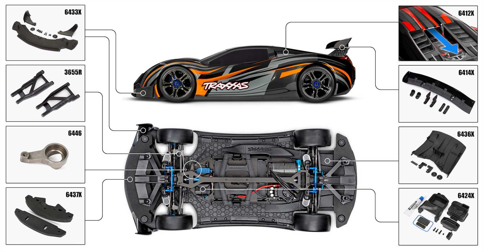 traxxas xo 1 parts diagram