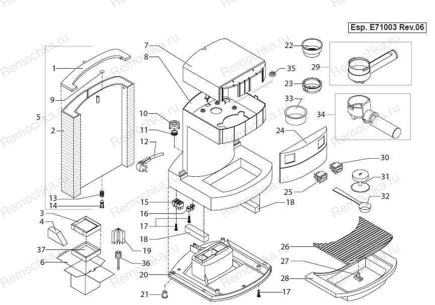 saeco aroma parts diagram