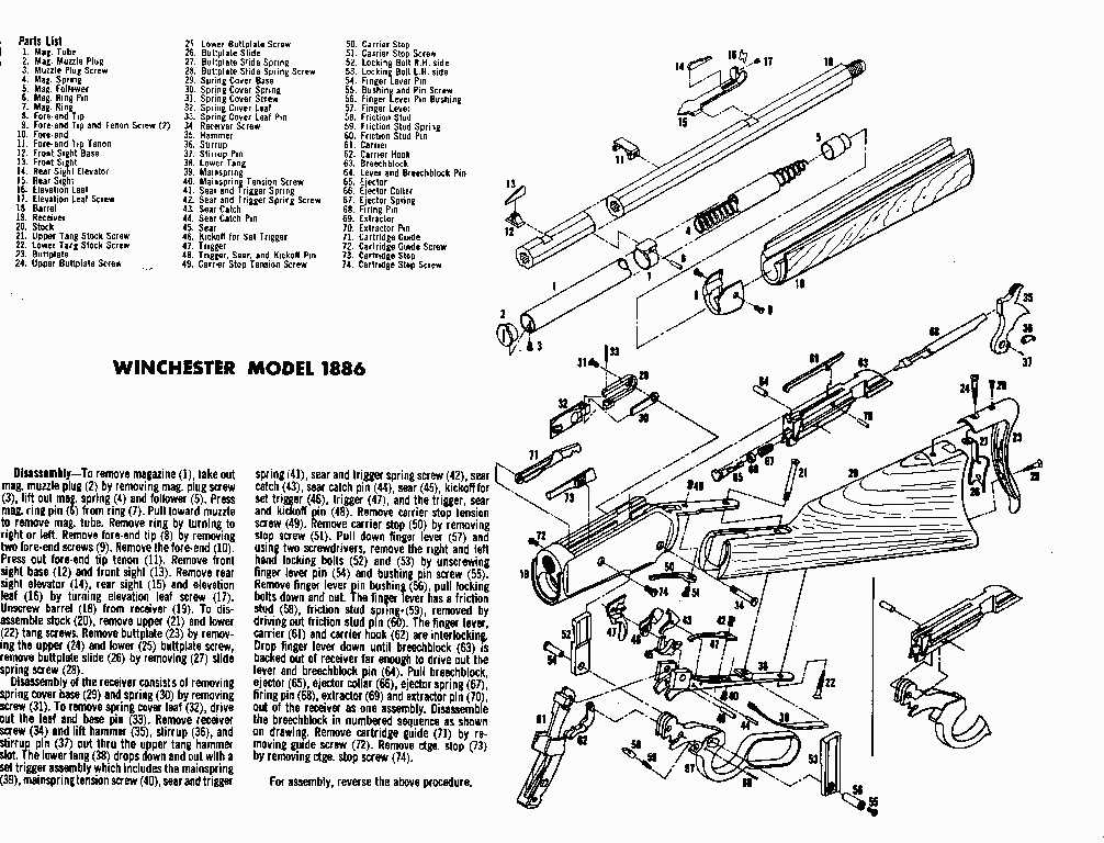 winchester model 50 parts diagram