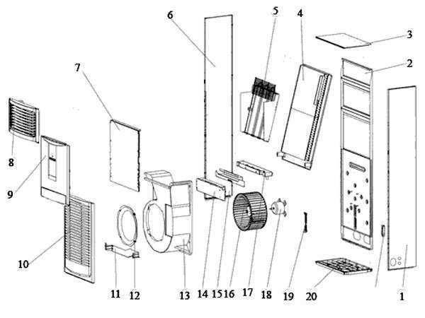 window ac unit parts diagram