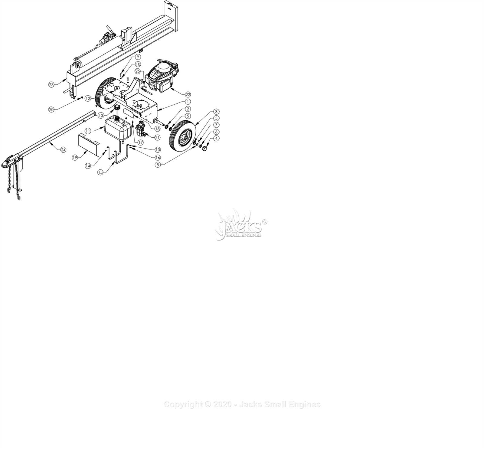 swisher log splitter parts diagram