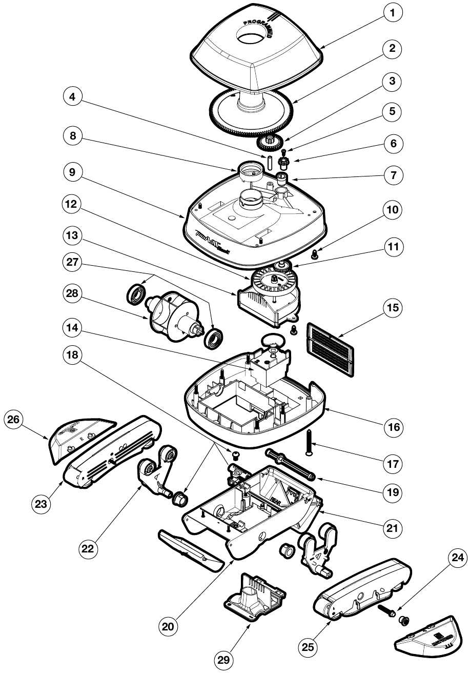 tiger shark pool cleaner parts diagram