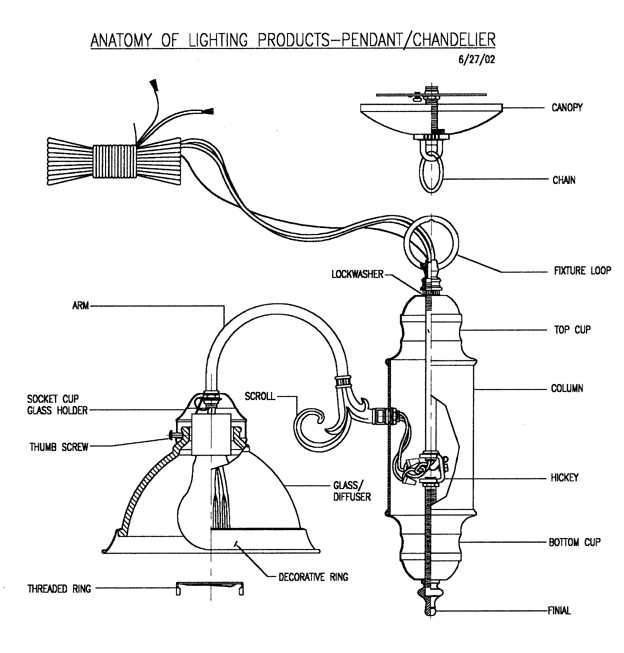 pendant lamp parts diagram