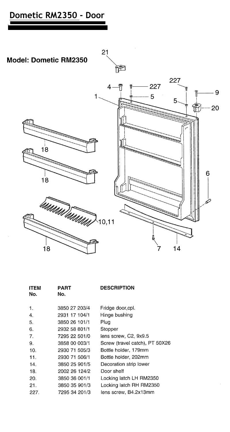 parts of a refrigerator diagram