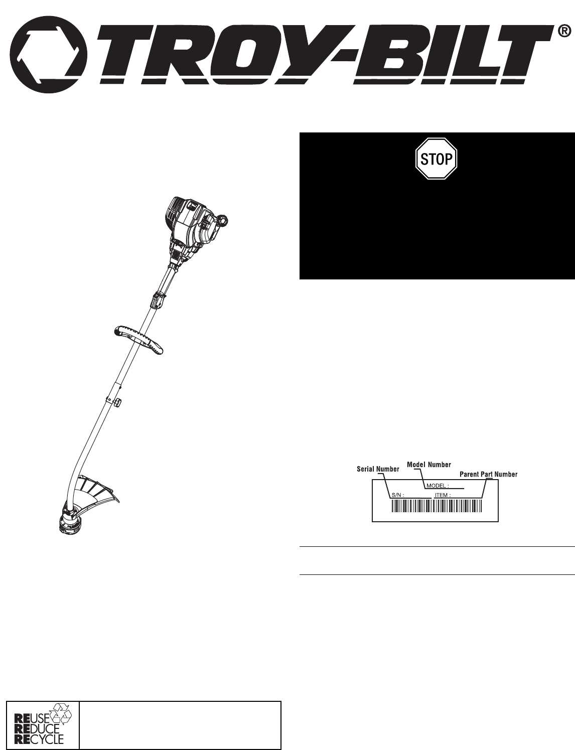 troy bilt tb525cs parts diagram