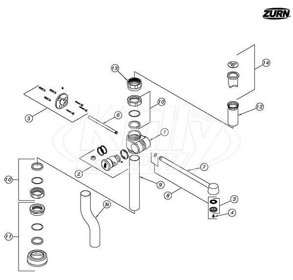 zurn flush valve parts diagram