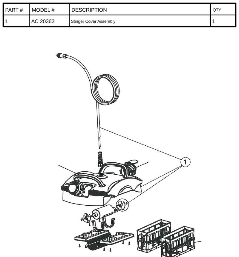 tiger shark pool cleaner parts diagram