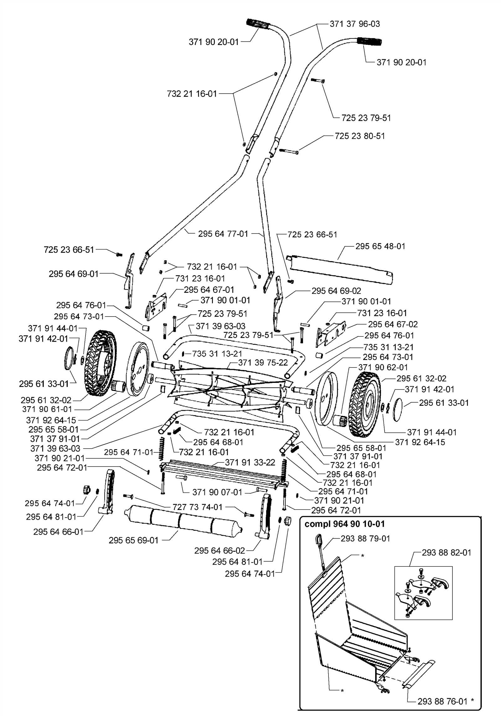 push lawn mower parts diagram