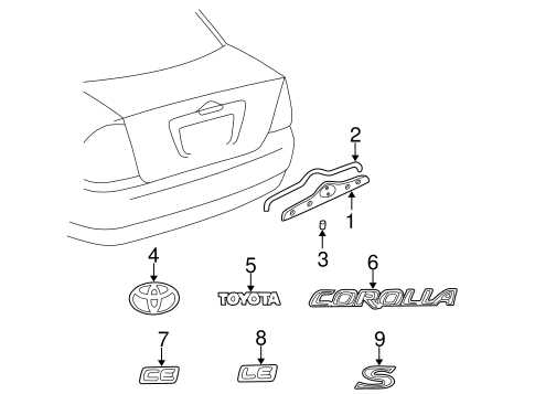 toyota corolla body parts diagram