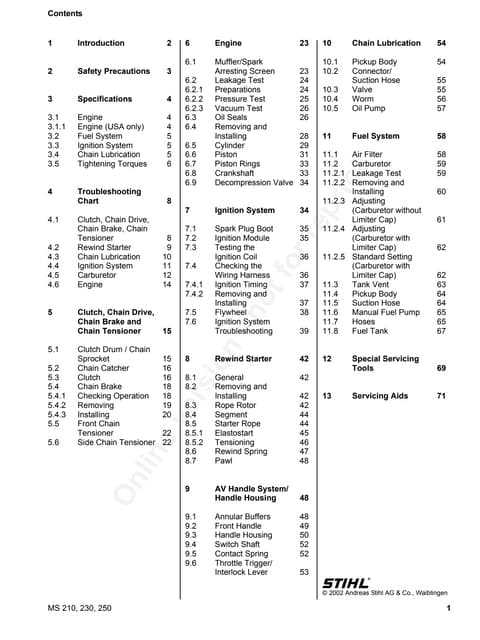 stihl ms290 chainsaw parts diagram