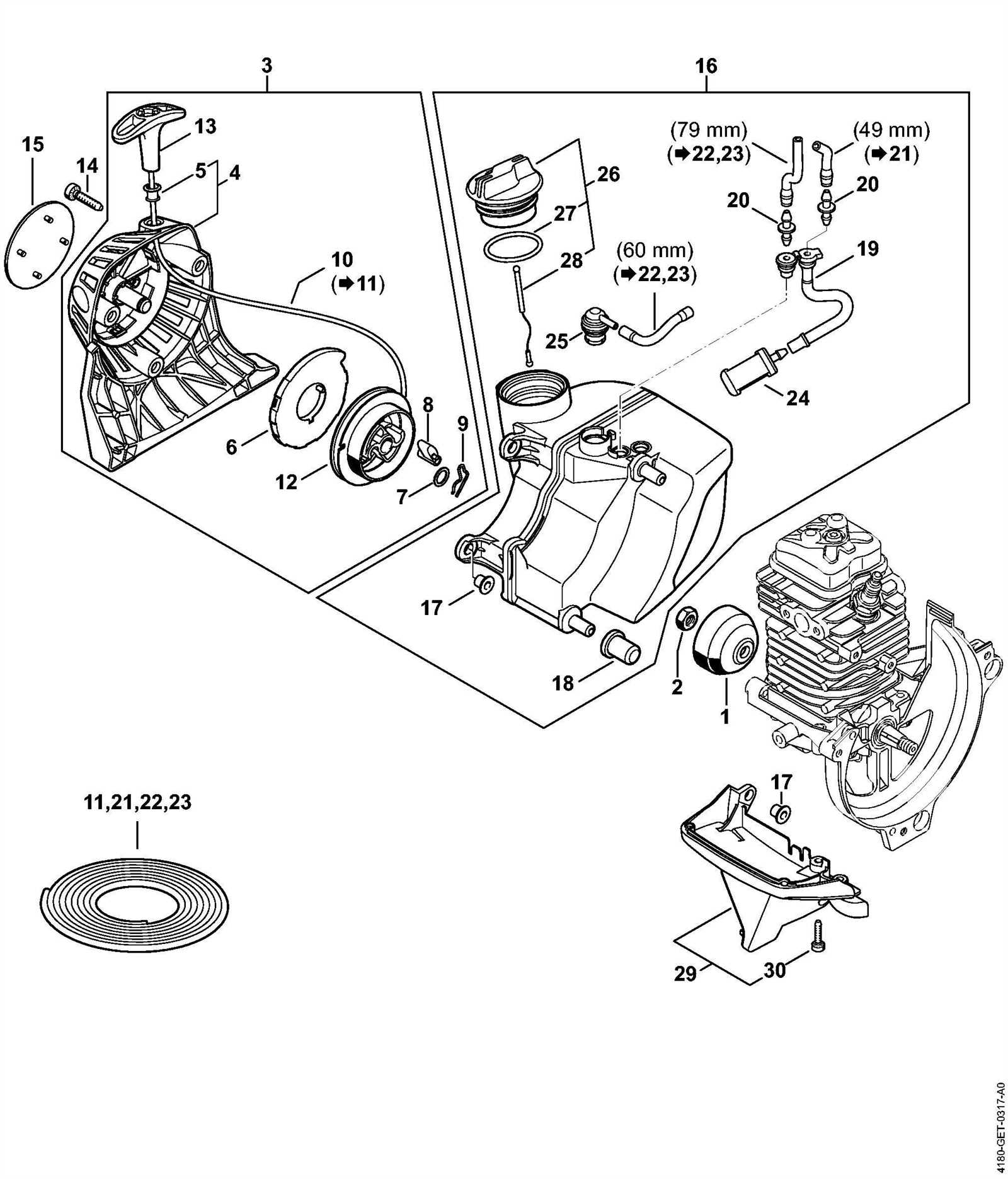 stihl fs131r parts diagram