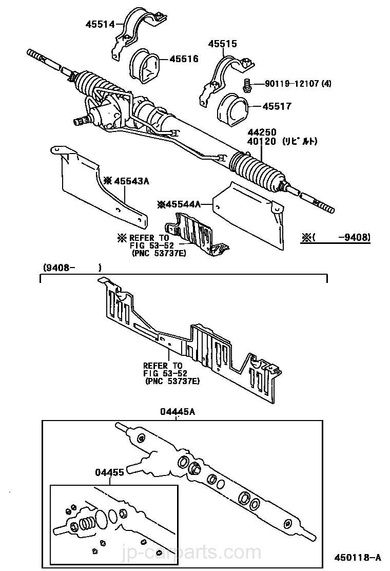 steering rack parts diagram