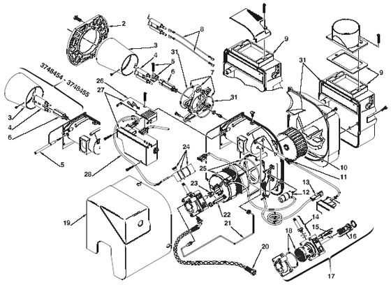 riello burner parts diagram