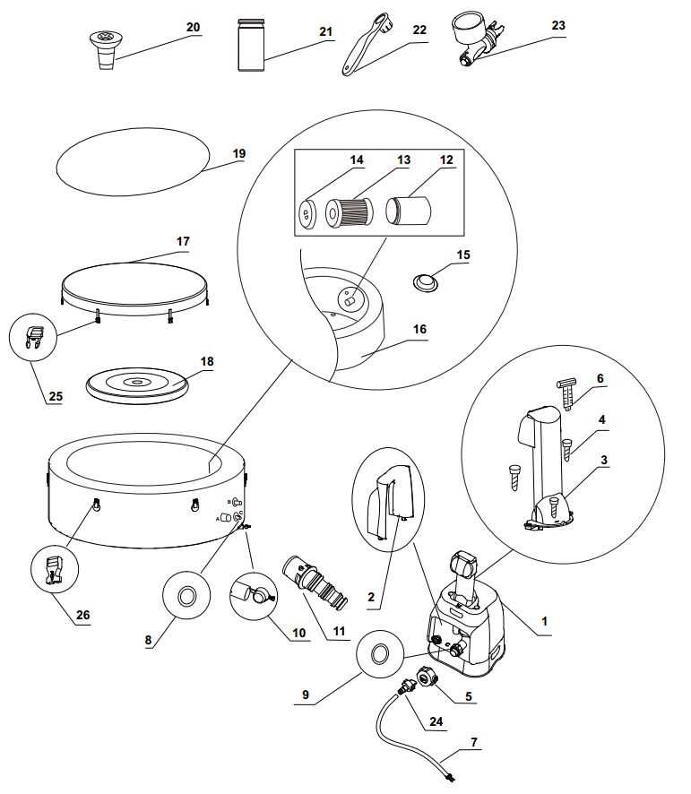 spa parts diagram