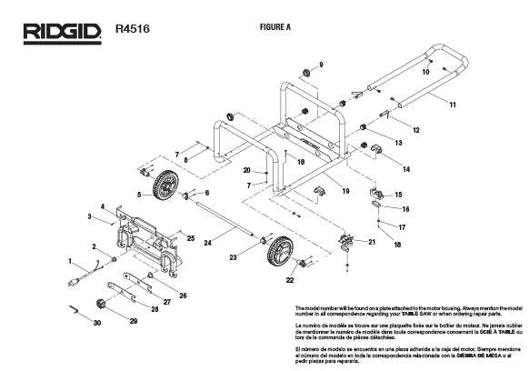 ridgid table saw parts diagram