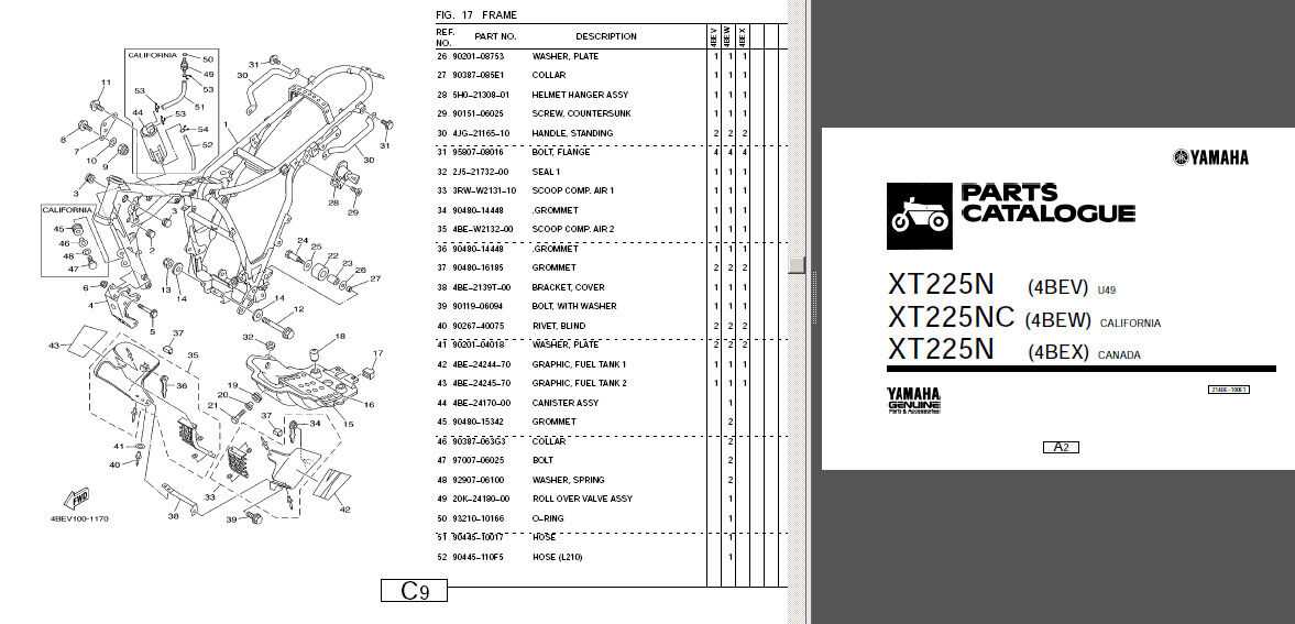 xt225 parts diagram