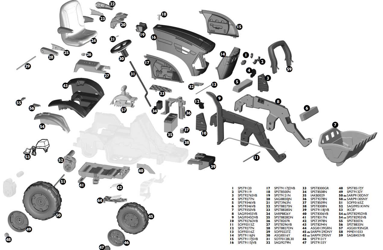 peg perego john deere tractor parts diagram