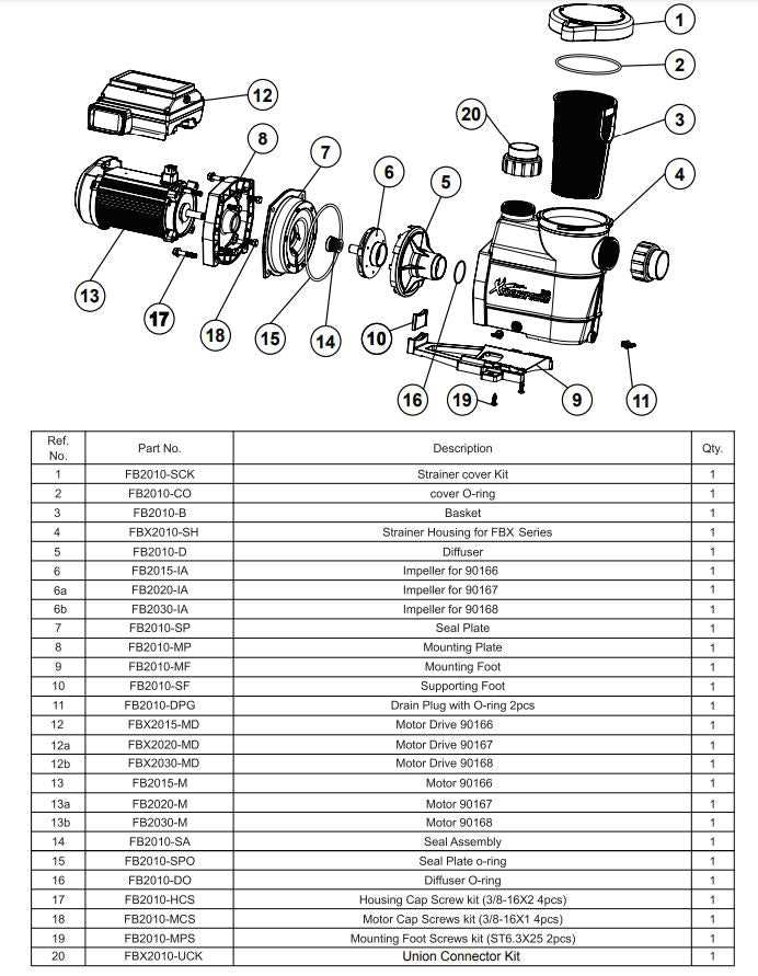 pool motor parts diagram