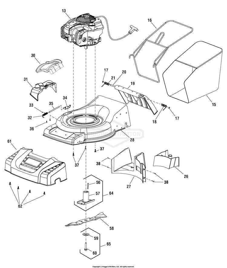 push mower murray lawn mower parts diagram