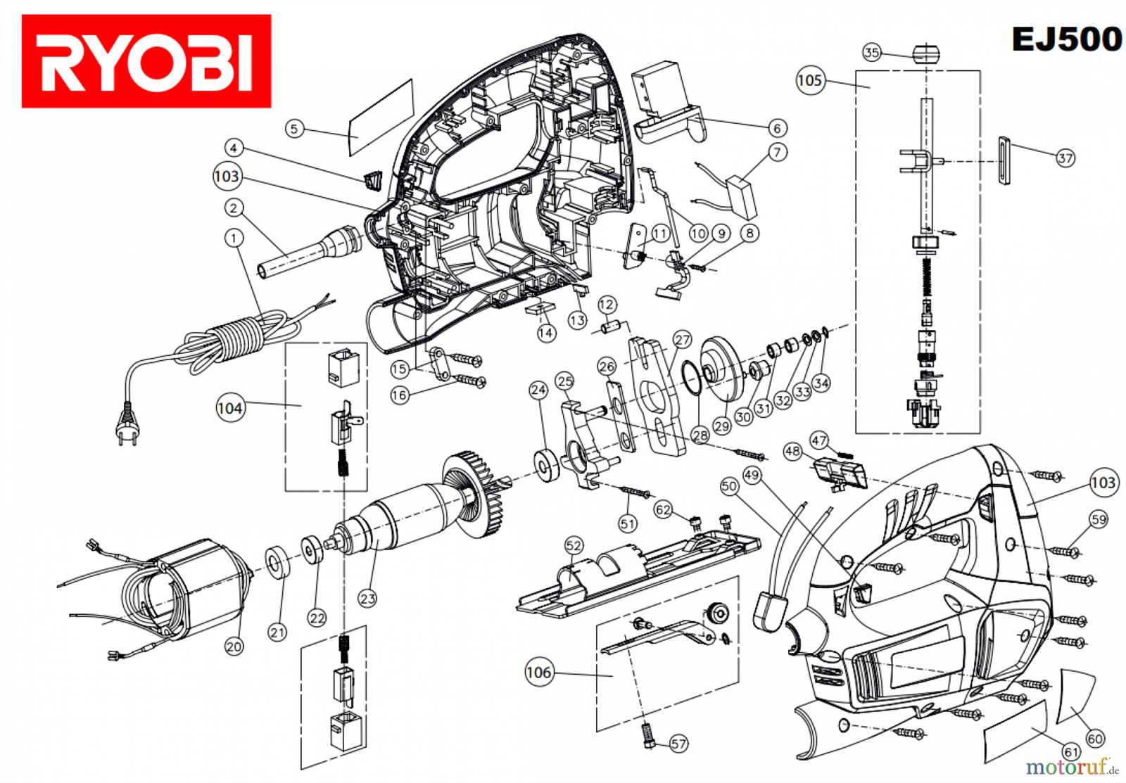 ryobi circular saw parts diagram