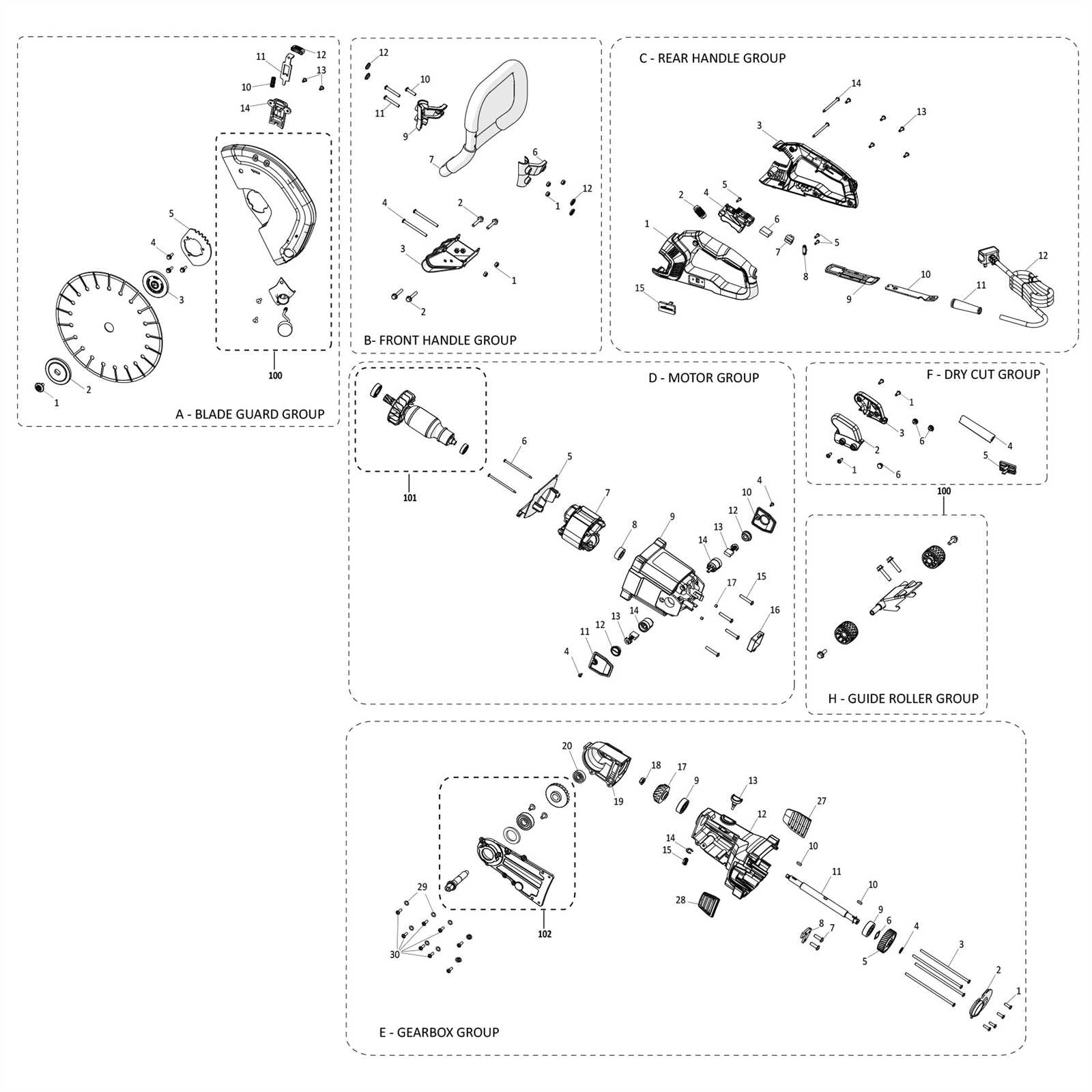 stihl concrete saw parts diagram