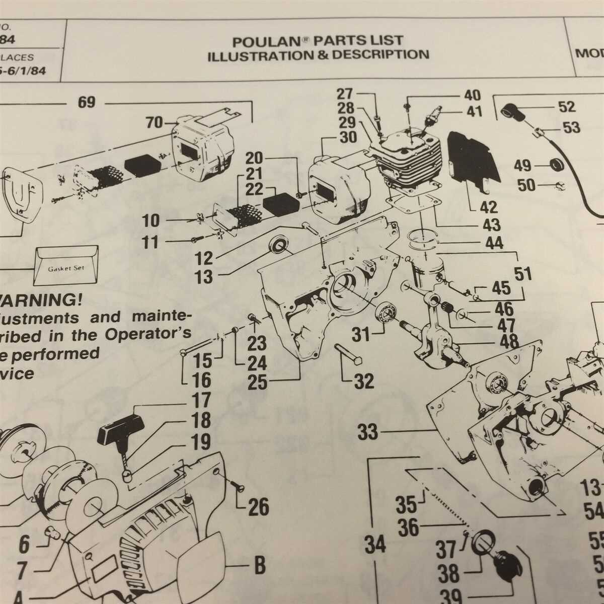 poulan 3400 chainsaw parts diagram