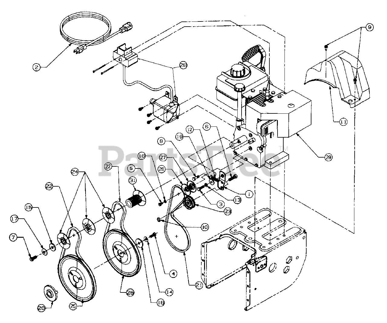 sears craftsman snowblower parts diagram