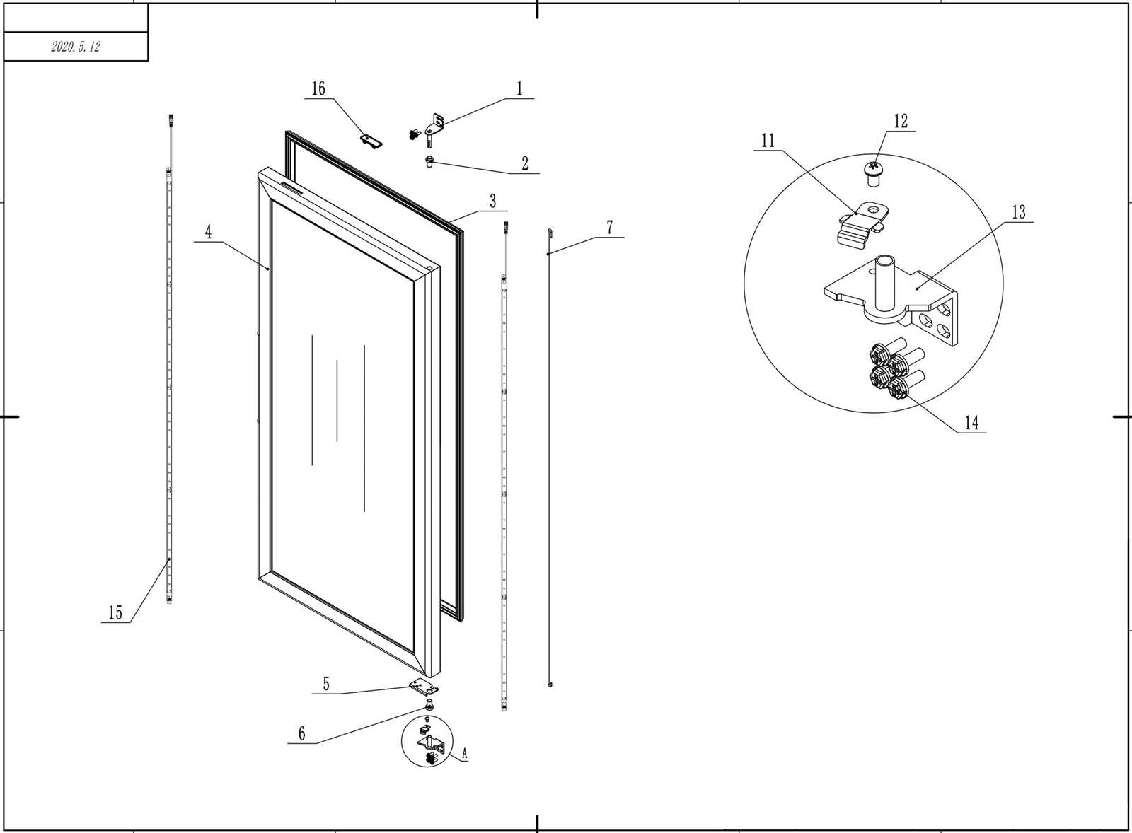 sliding patio door parts diagram