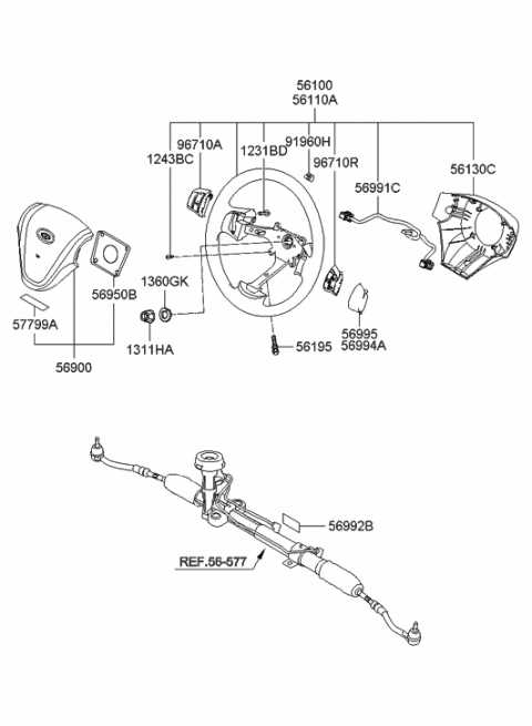 steering wheel parts diagram