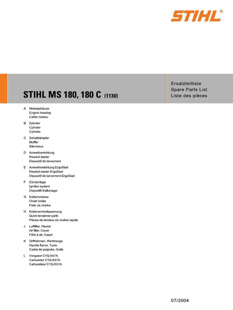 stihl ms 180 c parts diagram