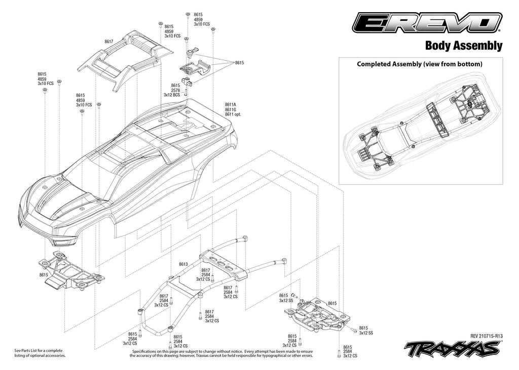 traxxas revo 2.5 parts diagram