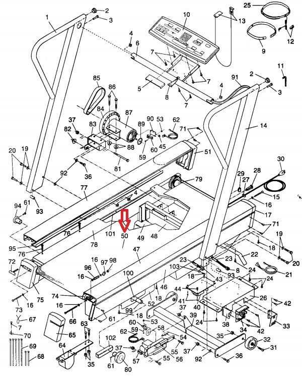 proform treadmill parts diagram