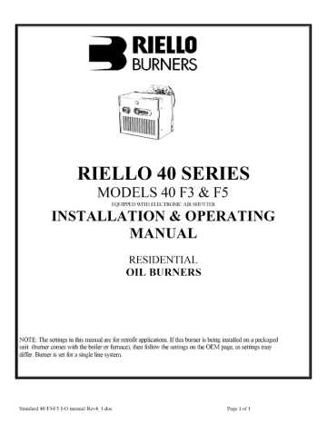 riello burner parts diagram