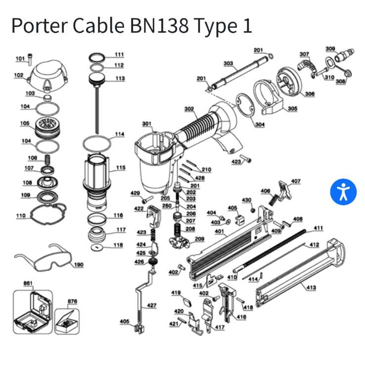 porter cable framing nailer parts diagram