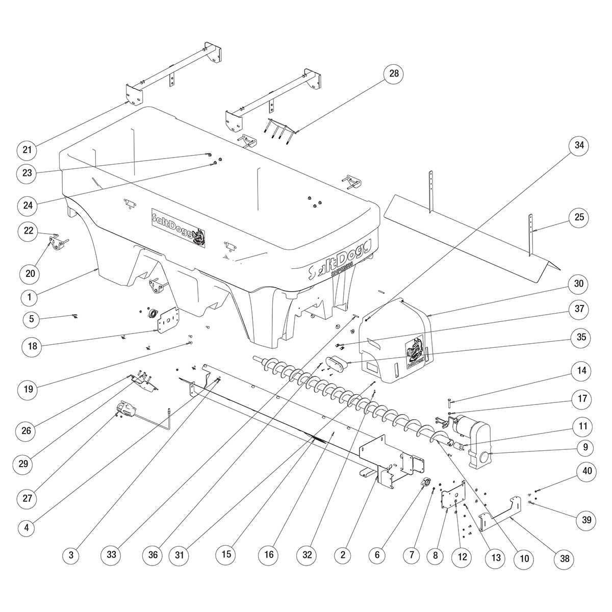 western salt spreader parts diagram